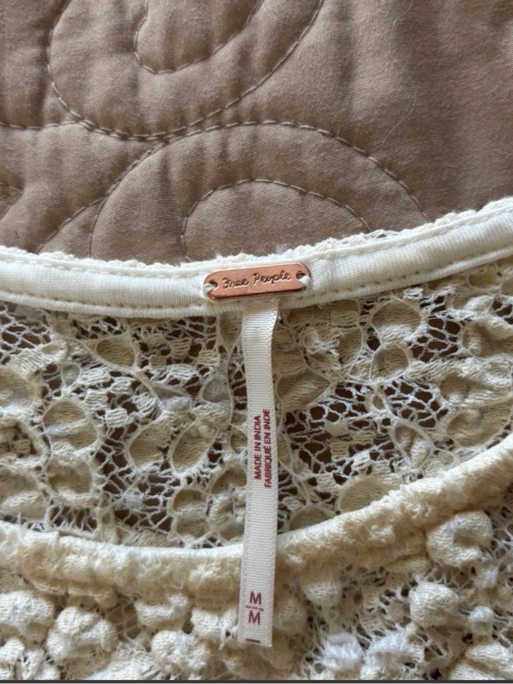 Free People Cream Crochet Lace Tank Set - Picture 3 of 4